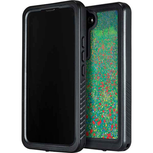 Poppy Field by Gustav Klimt Galaxy S24 Waterproof Case
